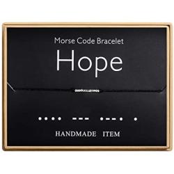 Hope Morse Code Bracelet Handmade Bead Adjustable String Bracelets Inspirational Jewelry for Women