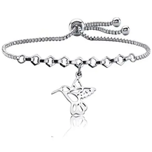 AKTAP Hummingbirds Bracelet Hummingbird Charm Adjustable Link Bracelet Hummingbird Gifts for Her AKTAP Hummingbirds Bracelet Hummingbird Charm Adjustable Link Bracelet Hummingbird Gifts for Her