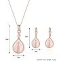 ASHMITA Rose Gold Teardrop Necklace Gemstone Dangle Earrings Wedding Jewelry Set
