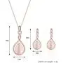 ASHMITA Rose Gold Teardrop Necklace Gemstone Dangle Earrings Wedding Jewelry Set ASHMITA Rose Gold Teardrop Necklace Gemstone Dangle Earrings Wedding Jewelry Set