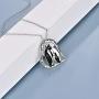 POPLYKE Penguin Gifts for Women Girls Sterling Silver Penguin Family Heart-Shaped Pendant Necklace Jewelry for Mom Daughter