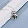POPLYKE Penguin Gifts for Women Girls Sterling Silver Penguin Family Heart-Shaped Pendant Necklace Jewelry for Mom Daughter