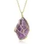 XIANNVXI Wire Wrapped Natural Irregular Raw Stone Pendant Necklace Reiki Healing Crystal Necklaces Gemstone Quartz Jewelry for Women Girls XIANNVXI Wire Wrapped Natural Irregular Raw Stone Pendant Necklace Reiki Healing Crystal Necklaces Gemstone Quartz Jewelry for Women Girls