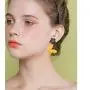 DAMLENG Unique Chic Handmade Bohemian Yellow Matte Flower Butterfly Dangle Drop Stud Earrings for Women Girls Statement Jewelry Gifts DAMLENG Unique Chic Handmade Bohemian Yellow Matte Flower Butterfly Dangle Drop Stud Earrings for Women Girls Statement Jewelry Gifts