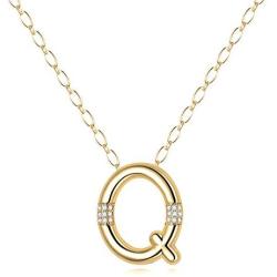 Hidepoo Large Letter Necklace for Women – 14k Gold Filled Cubic Zirconia Initial Pendant Necklace, Big 26 Alphabet Monogram Letter Name Necklace for Women Girl