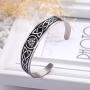 VASSAGO Nordic Viking Odin Valknut Symbol Irish Trinity Celtic Knot Cuff Bracelet Stainless Steel Bangle Vintage Amulet Jewelry Gifts for Men Women Teens