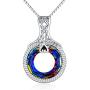 TOUPOP Gifts for Mom 925 Sterling Silver Circle Volcano Crystal Necklace for Women Fake Magnifying Class Pendant Necklace Celtic Jewelry Gifts for Women Girls Mom Grandma Mothers Day Birthday