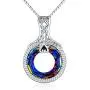 TOUPOP Gifts for Mom 925 Sterling Silver Circle Volcano Crystal Necklace for Women Fake Magnifying Class Pendant Necklace Celtic Jewelry Gifts for Women Girls Mom Grandma Mothers Day Birthday