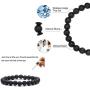 T.F.L Couples Bracelets Magnetic Attraction Black Matte Agate Volcanic Stone Bracelet Distance Matching Relationship Beads Bracelets for Women Men Boyfriend Girlfriend Lovers Him and Her Gifts