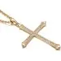 AOOVOO Gold Cross Necklace, Rose Gold with 5A CZ Simulated Diamond Faith Pendant Jewelry for Women Girls, 16-24 Inches Chain with Gift Box