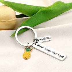 AKTAP IVF Gift Warrior Pineapple Keychain Transfer Day TTC Gift Great Things Take Time Infertility Awareness Jewelry