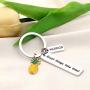 AKTAP IVF Gift Warrior Pineapple Keychain Transfer Day TTC Gift Great Things Take Time Infertility Awareness Jewelry