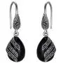 EVER FAITH 925 Sterling Silver Garnet Gemstone Crystal Art Nouveau Inlay Teardrop Hook Earrings EVER FAITH 925 Sterling Silver Garnet Gemstone Crystal Art Nouveau Inlay Teardrop Hook Earrings