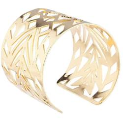 Lux Accessories Gold Tone Aztec Style Geo Cutout Bracelet Cuff