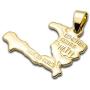 Fusamk Hip Hop Plated 18K Gold Haiti Map Tag Pendant Necklace