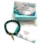 Smiling Wisdom - Angel Wing Stretch Stone Bracelet - Appreciation Kindhearted Thank You Keepsake Greeting Card - Friendship – Green Rain Flower Stones