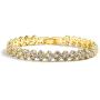 Mariell 6 3/8'' 14KT Gold Plated CZ Wedding Bridal or Prom Tennis Bracelet - Petite Size for Small Wrist