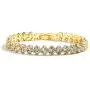 Mariell 6 3/8'' 14KT Gold Plated CZ Wedding Bridal or Prom Tennis Bracelet - Petite Size for Small Wrist