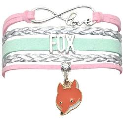 HCChanshi Fox Bracelet Jewelry Infinity Love Fox Gifts Fox Jewelry Bracelet Gifts for Girls, Women, Men, Fox Valentine Gifts Fox Themed Gifts Fox Wedding Gifts