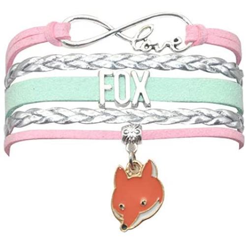 HCChanshi Fox Bracelet Jewelry Infinity Love Fox Gifts Fox Jewelry Bracelet Gifts for Girls, Women, Men, Fox Valentine Gifts Fox Themed Gifts Fox Wedding Gifts