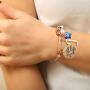 M MOOHAM Butterfly Charm Bracelets for Women, She Flies with Brave Wings Rose Gold Stainless Steel Bangle Bracelet 26 Letters Initial Charm Butterfly Bracelets for Women Teen Girls Jewelry Gifts