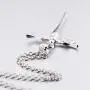 925 Sterling Silver Cross with Angel Wing Charm Pendant Rolo Chain Necklace, 18''
