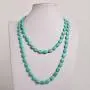 Jane Stone Funky Oval Shape Necklace Turquoise Double Strand