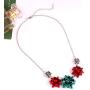 VOGUEKNOCK Gift Bow Necklace Christmas Bow Collar Necklace Xmas Jewelry Gift Red Green Bows