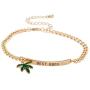 Lux Accessories Goldtone Best Buds BFF Friends Marijuana Leaf Bracelet Set (2pc)