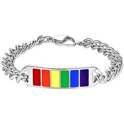 PROSTEEL LGBT Gay Pride Rainbow Bracelet Bangle, Love is Love Men Women Jewelry Gift, Lesbian Pride Bracelets