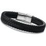 Jstyle Braided Leather Bracelets for Men Bangle Bracelets Fashion Magnetic Clasp 7.5-8.5 Inch