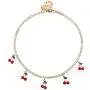 Cherry Zircon Necklace Shiny Tennis Chain Choker Necklace for Women Cherry Zircon Necklace Shiny Tennis Chain Choker Necklace for Women