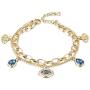 CIUNOFOR Evil Eye Charm Bracelet Gold Rose Gold Plated Stainless Steel Bead Link Italian Style for Women Girls