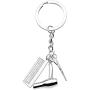 Meiligo Fashion Woman Hairdresser Scissors Comb Stylist Key Chain Jewelry Pendant Hair Stylist Dryer Charm Necklace Set