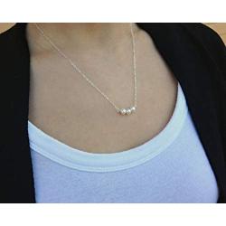 EFYTAL Bridesmaid Gifts, 925 Sterling Silver Cultured Freshwater Pearl Necklace for Bridesmaids, Bridesmaid Proposal Gift, Pendant Jewelry for Women