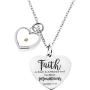 Hope Inspired Real Mustard Seed Necklace Heart Faith Necklace for Women Christian Gifts