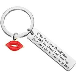 HOLLP RuPauls Drag Race Inspired Jewelry Drag Queen Gift If You Cant Love Yourself How The Hell You Gonna Love Somebody Else? Can I Get an Amen Up in Here Keychain Pride Gift for Friends