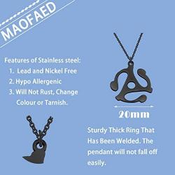MAOFAED Record Adapter Necklace DJ Retro Symbol Gift DJ Gift Record Adapter Jewelry Music Lovers Jewelry 45 RPM Adapter Necklace 
