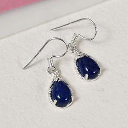 Shop LC Lapis Lazuli Cubic Zirconia CZ Hook Lever Back Dangle Drop Earrings for Women Prom Jewelry Mothers Day Gifts Cttw 4.2