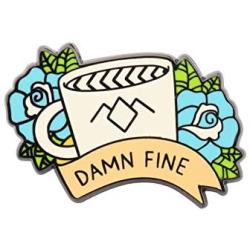 CENWA Twin P Inspired Jewelry Damn Fine Coffee/Dictaphone Diane Enamel Pin