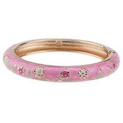 UJOY Girls Bracelets Jewelry Multi-Colors Sunflower Cloisonne Enameled 1.96 1.9 Baby Bangle Spring Hinged 55D25