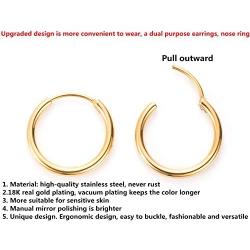 6 Pairs Upgrade Stainless Steel Hoop Earrings-Cartilage Earring Small Hoop Earrings Set,Nose Ring Nipple Ring Body Piercing Jewelry for Men Women Gilrs Boys