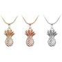 Ouran Long Necklace for Women,Pineapple Pendant Necklace Rose Gold or Silver Chain Necklace with CZ Crystal