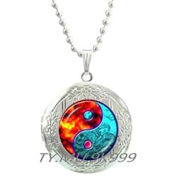 Yin and Yang Charm Locket Necklace Ying yang Locket Necklace Ying and yang Locket Necklace yin yang Locket Necklace yin yang Charm Locket Necklace yin yang Jewelry.Y137