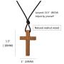 Natural Walnut Wood Cross Pendant Necklace for Men Women Children Kids Boy Girl Wooden Car Rearview Mirror Pendant