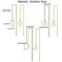 Stainless Steel Delicate Long Chain Threader Drop Earrings Geometric Disc Triangle Rose Pearl Moon Teardrop Leaf Dangle Pendant for Women Girls Fashion Jewelry Gift