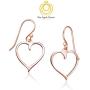 Big Apple Hoops - High Polished Genuine 925 Sterling Silver Lovely Heart Drop Dangle Earrings in 3 Color Rose, Silver or Gold Ideal Gifts for Women, Teens, Men
