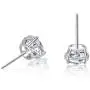 SUPRAONE 6 Pairs Stud Earrings Set, 925 Sterling Silver Hypoallergenic Round Cubic Zirconia 18K Gold Plated for Women Girls Men 3-8mm