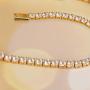 AOOVOO 14k White Plated Tennis Bracelet with Sparkling 5A Cubic Zirconia Bracelet for Women, Classic Tennis Bracelet 7.5 Inch | Bracelets for Girls, 3mm CZ