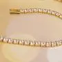 AOOVOO 14k White Plated Tennis Bracelet with Sparkling 5A Cubic Zirconia Bracelet for Women, Classic Tennis Bracelet 7.5 Inch | Bracelets for Girls, 3mm CZ